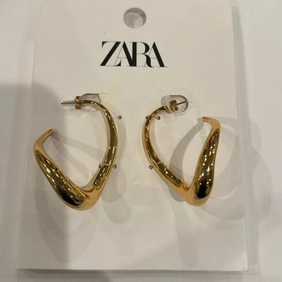 NWT ZARA Irregular Hoop Earrings NWT 4736/206. 🔥✨✨✨ - Picture 4 of 6